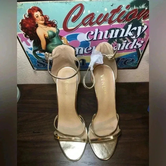 VENUS Strappy Gold Heels - Picture 13 of 13